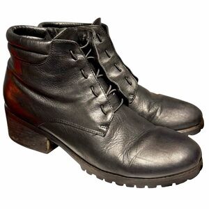 Eileen Fisher Flynn Bootie Leather Sz 11 Black